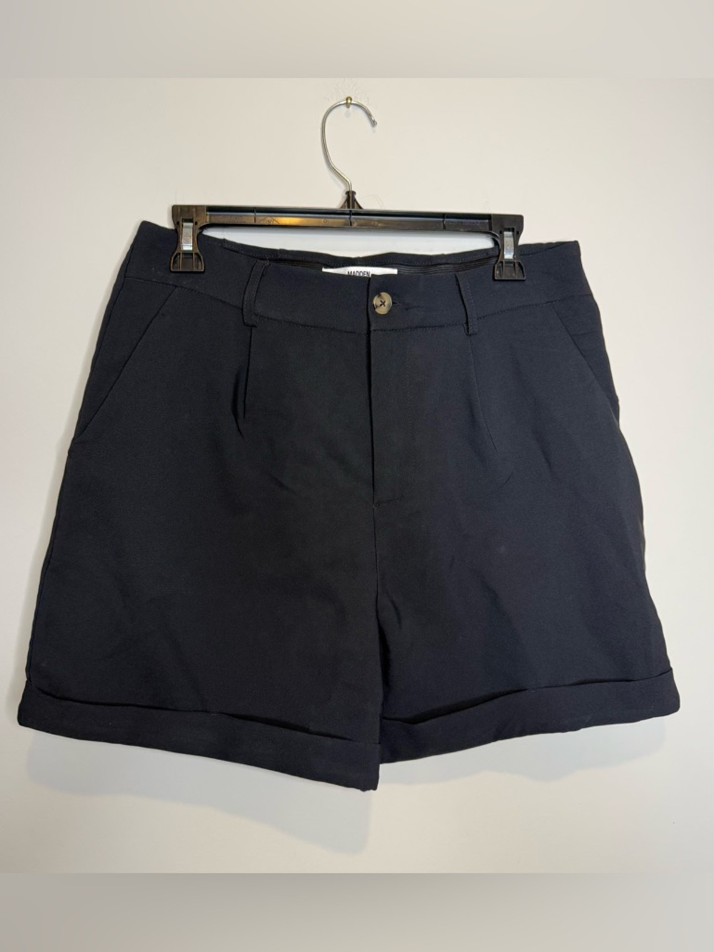 Madden NYC juniors suiting shorts feature a high rise